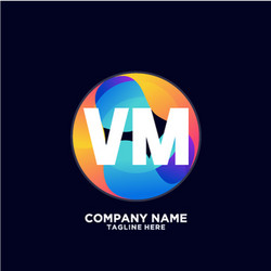 vm initial logo with colorful circle template vector image