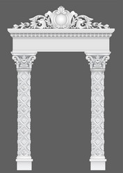 antique white colonnade with ionic columns vector image