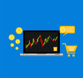 blockchain scheme mining crypto currency server vector image