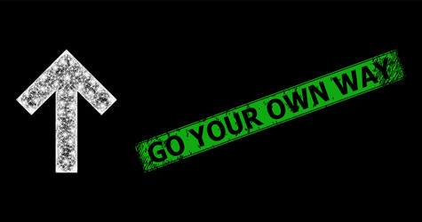 distress go your own way stamp and hatched up vector image