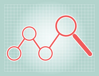 Grid background and circle magnify chart diagram vector