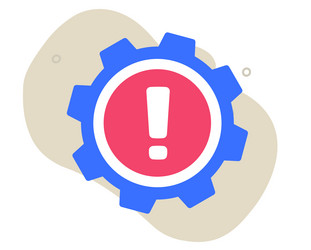 issue error cog wheel icon as broken system vector image