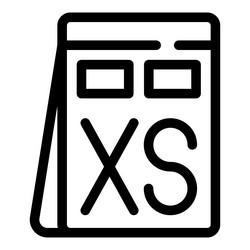 notepad showing extra small size sketch on paper vector image