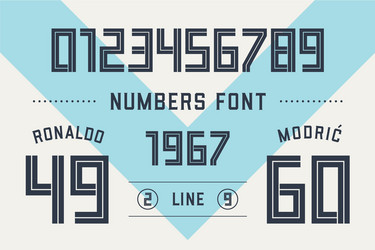 numbers font sport with and numeric vector image