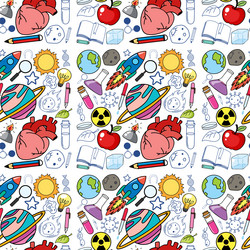 science objects and icons seamless pattern vector image