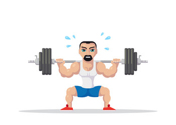 Man doing barbell squat exercise Royalty Free Vector Image