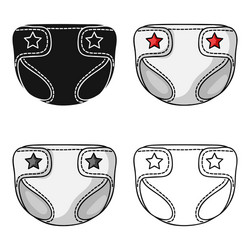 Baby diaper icon in cartoon style isolated vector