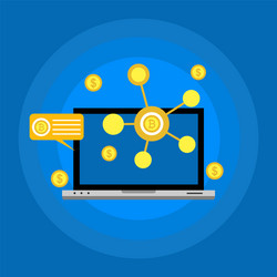blockchain scheme mining crypto currency server vector image