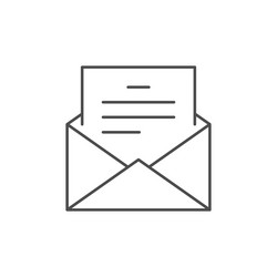 envelope with document line icon vector image
