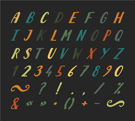 handwritten font with punctuation marks vector image