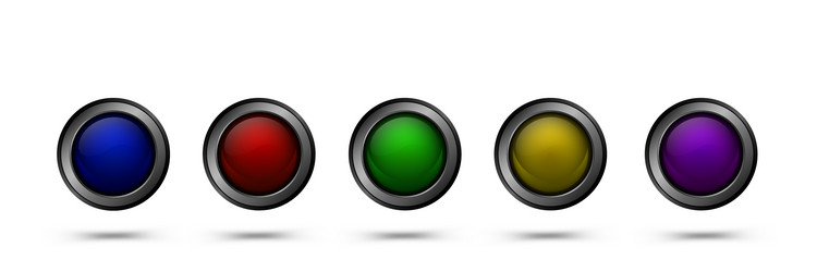 Set glass buttons for web vector