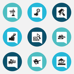 set of 9 editable structure icons includes vector image