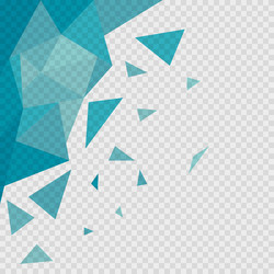 Blue transparent triangular polygons background vector