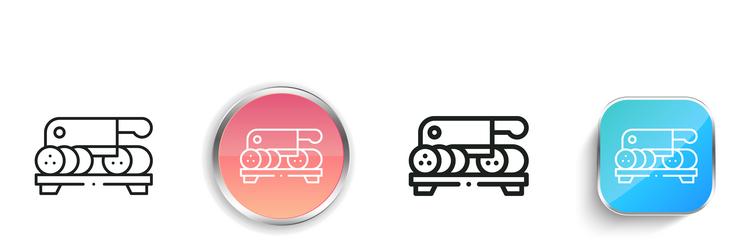 chop icon thin linear regular and button style vector image