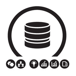database icon with growth charts vector image
