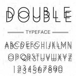 Double typeface font made by doublescript modern vector