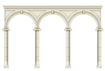 Elegant White Colonnade with Ionic Columns vector image