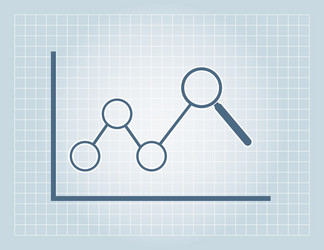 Grid background and circle magnify chart diagram vector