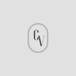 Letter cv wedding monogram logo design ideas Vector Image