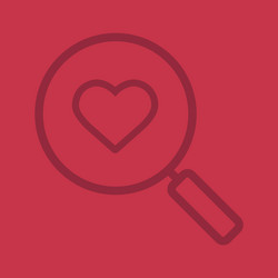 Love search linear icon vector