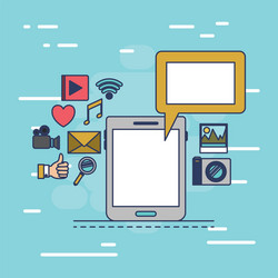 multimedia application in device tech tablet vector image