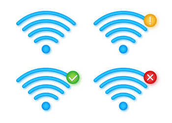 wireless icon set no wifi different levels of wi vector image