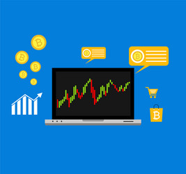 blockchain scheme mining crypto currency server vector image