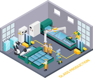 Glass factory department composition vector