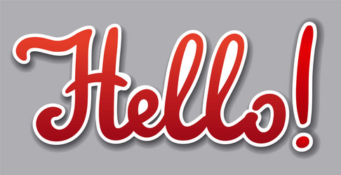 Lettering sticker hello vector