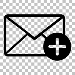 mail sign with add mark flat style vector image