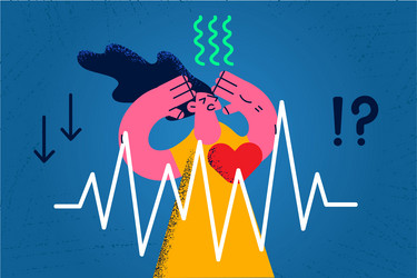 Panic and heart attack concept vector