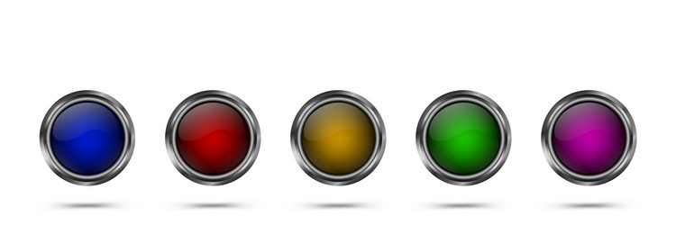 Set glass buttons for web vector