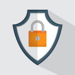 shield padlock secure data icon vector image
