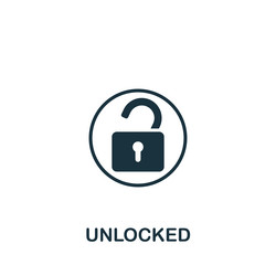 Unlocked icon monochrome simple sign from vector