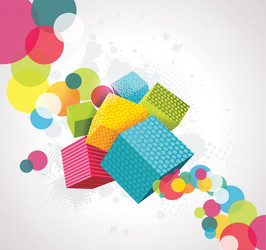 abstract background with cubes 3d design vector