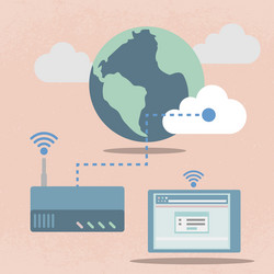 big data cloud computing concept flat design vector image