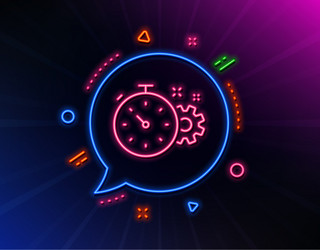 cogwheel with timer line icon engineering tool vector image