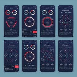 different ui ux gui screens and flat web icons vector image