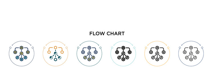flow chart icon in filled thin line outline vector image