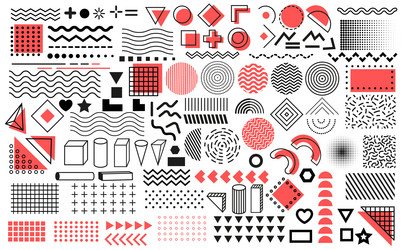 Geometric Memphis Patterns vector image