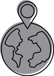 globe world pointer map location web vector image