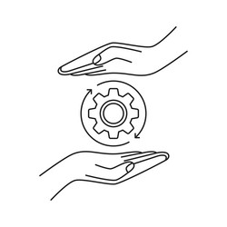 hand like thin line easy process optimization icon vector
