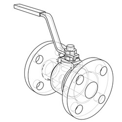 industrial valve outline rendering of 3d vector