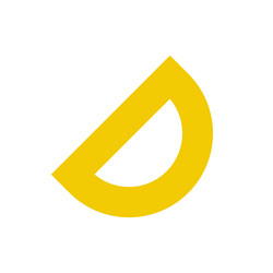 Protractor flat color ui icon vector