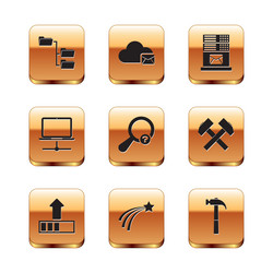 set folder tree loading falling star unknown vector image