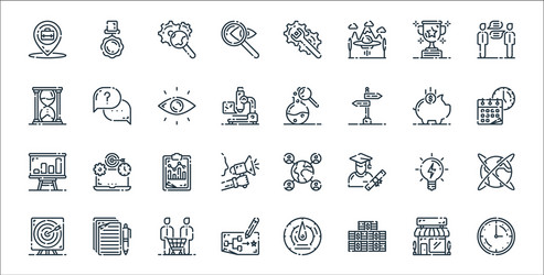 Startup line icons linear set quality vector