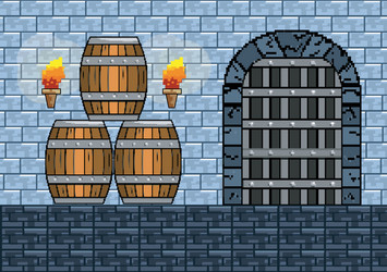 arcade game world and pixel scene design vector image