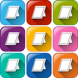 Buttons with empty picture frames vector