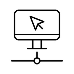 computer network icon in thin line style graphic vector image