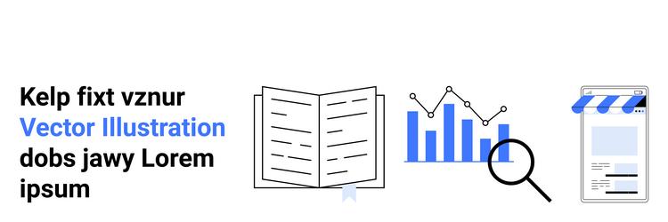 data analysis and market research with graphs vector image
